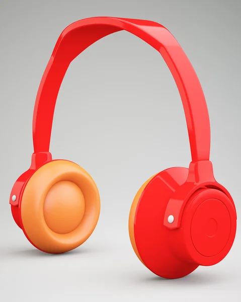 Červená sluchátka — Stock fotografie
