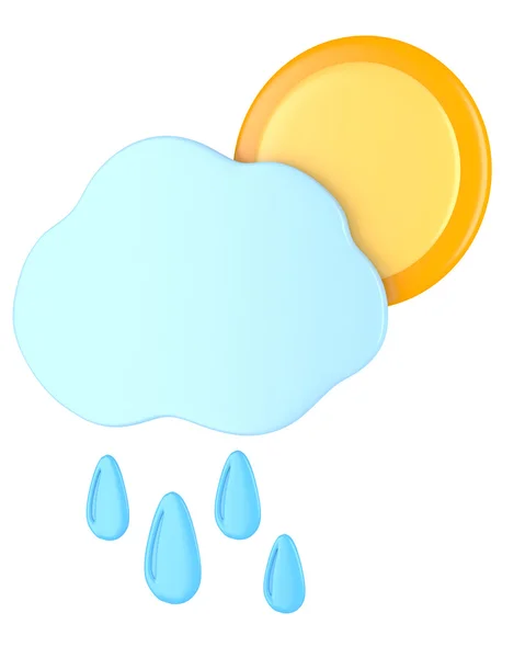 Cloud s kapkami deště a slunce — Stock fotografie