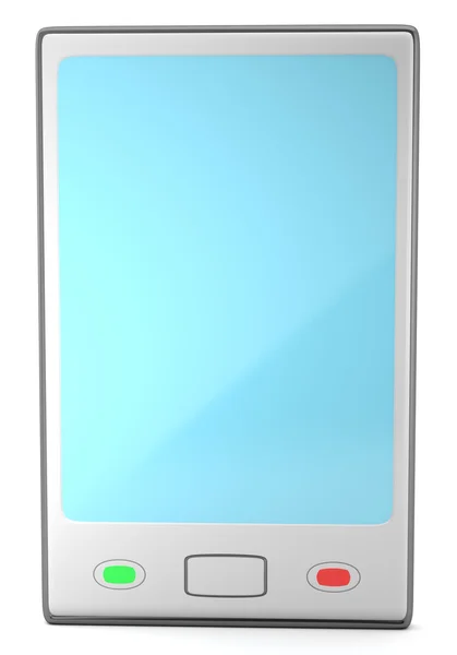 Smartphone gris isolé sur fond blanc — Photo
