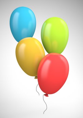 dört renkli balonlar
