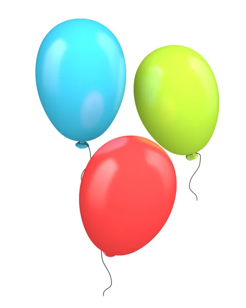 Tre palloncini colorati — Foto Stock