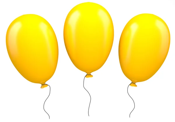 Three yellow balloons — Stock Photo, Image