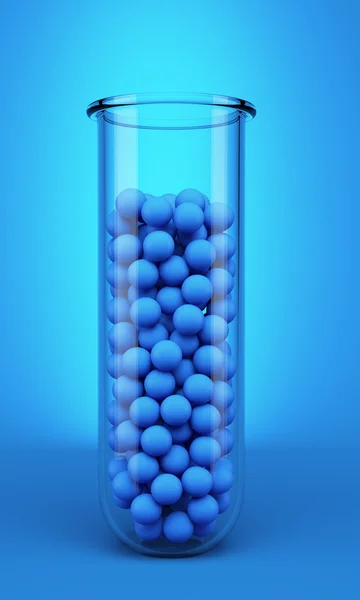 Test tube with spheres — Stock Photo, Image