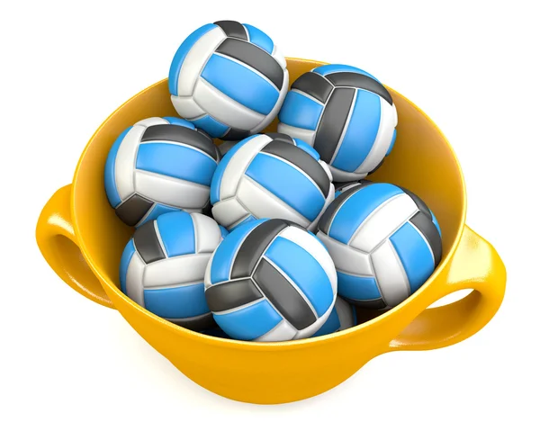 Volleyballs in cup — Stock Photo, Image