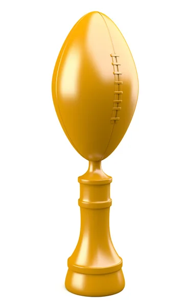 Trophy cup with american football ball — Stock Photo, Image