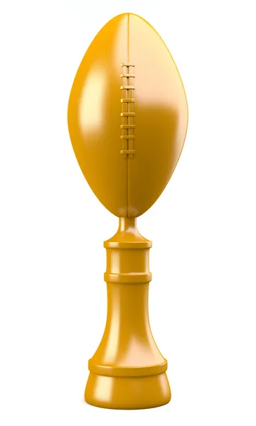 Coupe trophée avec ballon de football américain — Photo
