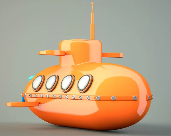 Карикатурная подводная лодка — стоковое фото