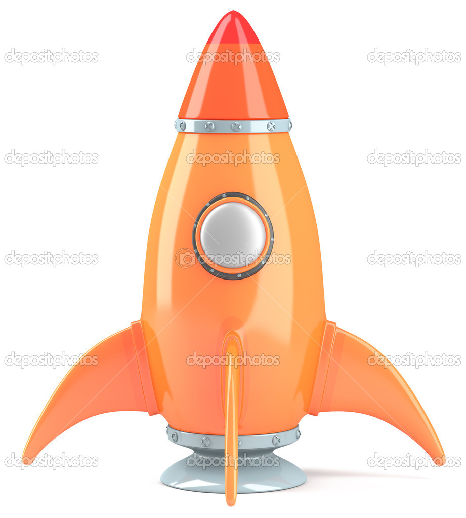 Cartoon-styled rocket