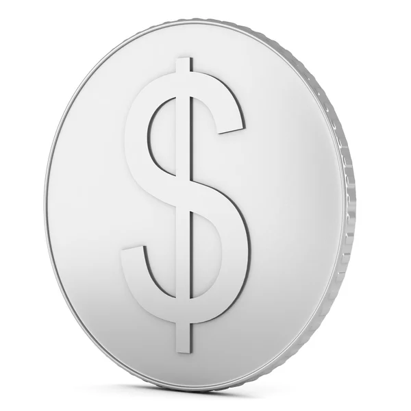 Silver coin with dollar sign — Stock Photo, Image