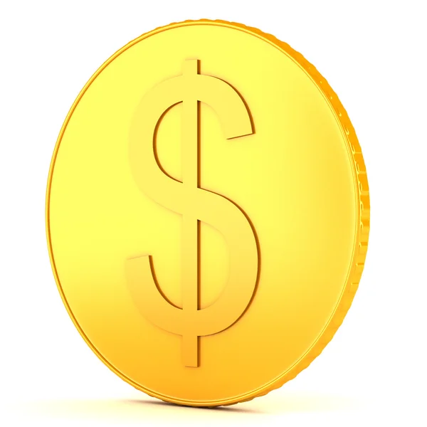 Golden coin with dollar sign — Stock Photo, Image