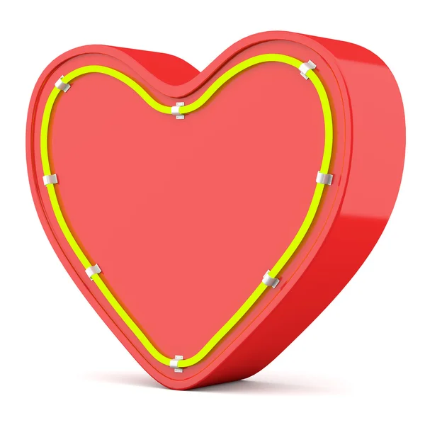 Cuore con bagliore al neon — Foto Stock