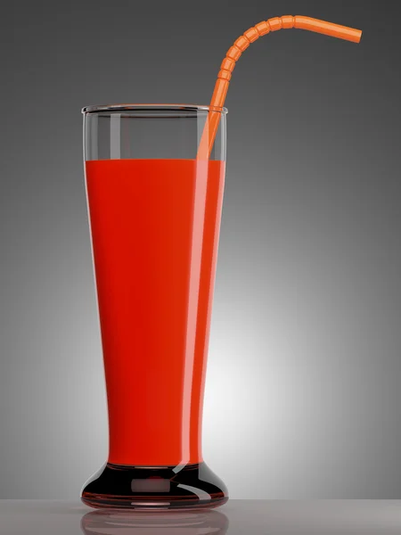 Röd saft i glas med — Stockfoto