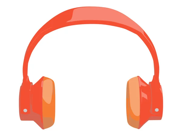 Écouteurs rouges isolés sur fond blanc — Image vectorielle
