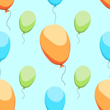 Renkli balonlarla kusursuz desen. Vektör çizimi. Eps 10