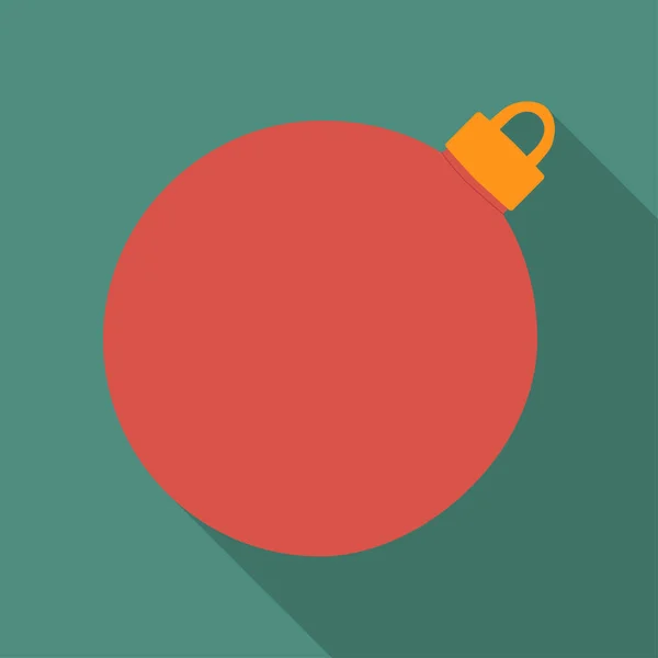Ikona Červených Vánočních Koulí Vektorová Ilustrace Dlouhým Stínem — Stockový vektor