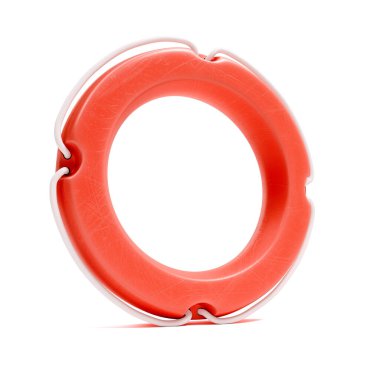 Beyaz arka plan üzerinde izole kırmızı lifebuoy. 3D render