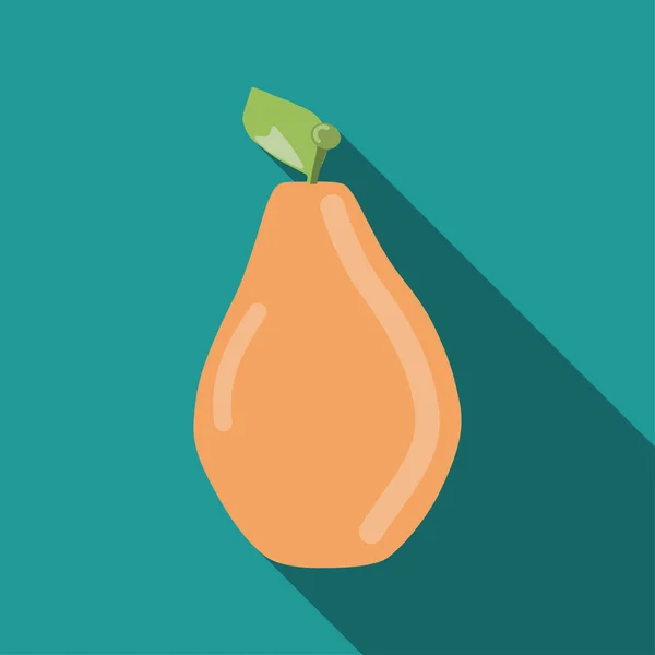 Pear Icon Vector Illustration Long Shadow — ストックベクタ