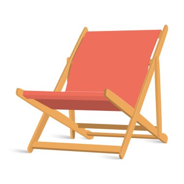 Beach chair lounge isolated on white background. Eps10 vector illustration