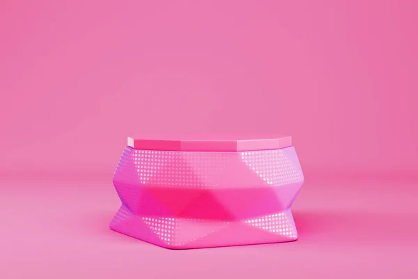 Abstracte Minimale Achtergrond Roze Geometrische Sokkel Voor Weergave Van Het — Stockfoto