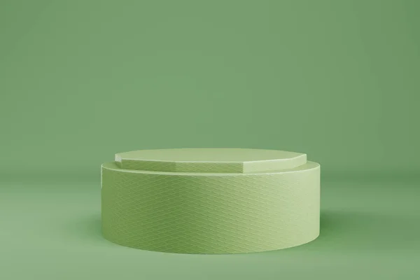 Abstract Minimal Background Light Green Pastel Color Cylindrical Pedestal Product — Foto Stock