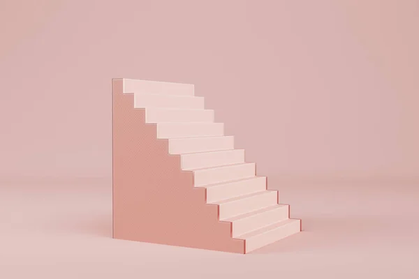 Cream Pink Color Stairs Pastel Background Product Display Rendering — Foto de Stock