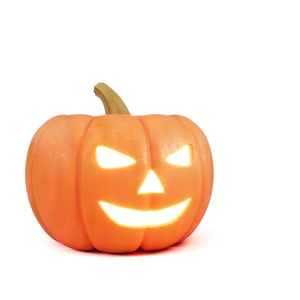 Halloween Pumpkin Scary Glowing Face Isolated White Background Illustration — Φωτογραφία Αρχείου