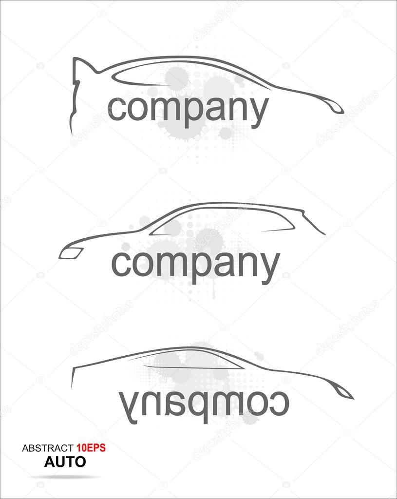 3 Car silhouette on a white background. Vector art in EPS format.