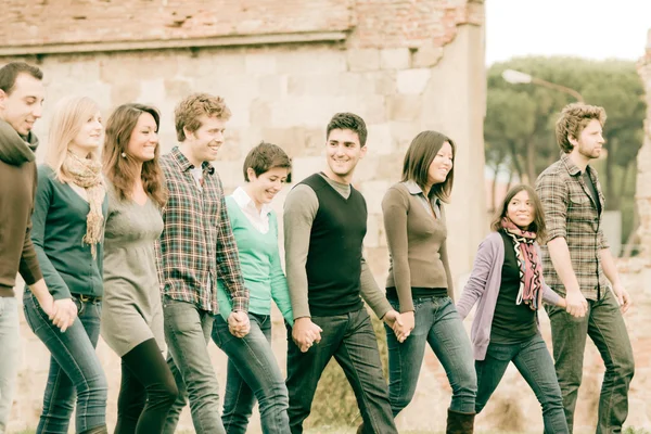 Multicultural Group of Walking Together — Stock Photo, Image