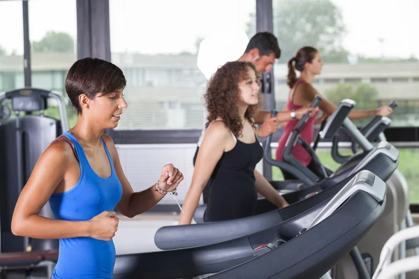 Running on Treadmill in the Gym — Stock Photo, Image