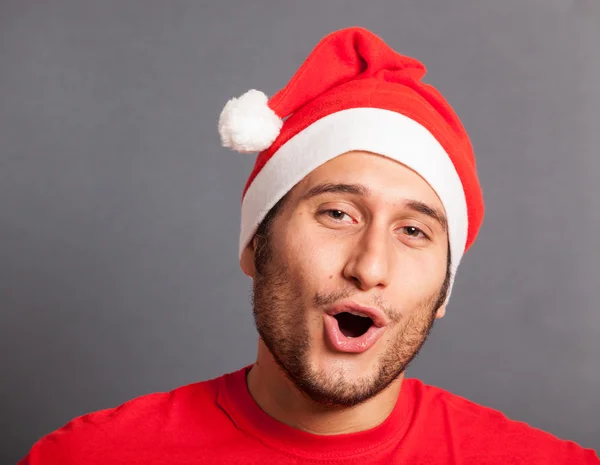 Young Man with Santa Hat — Stock Photo, Image