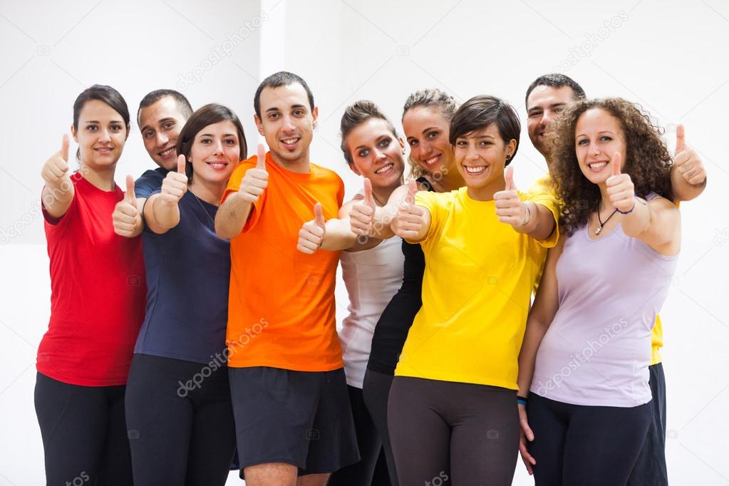 Group of Friends with Thumbs Up