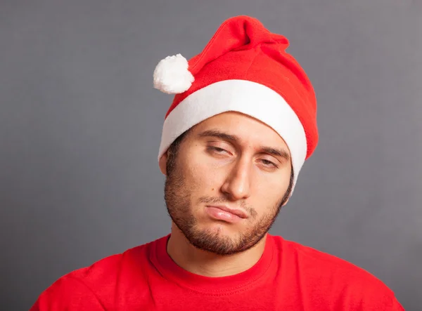 Young Man with Santa Hat — Stock Photo, Image