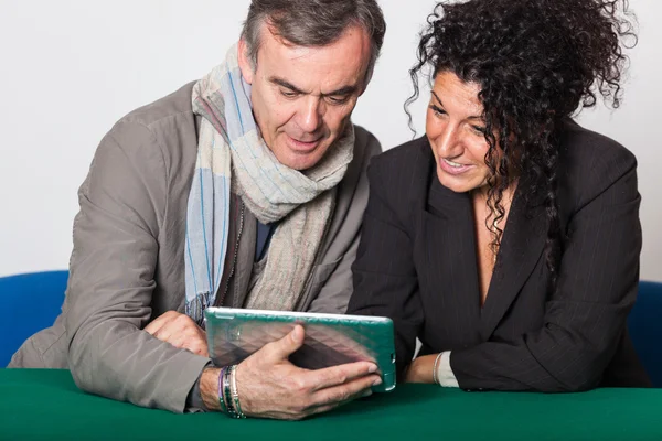 Adult Couple with Tablet PC — Stock Photo, Image