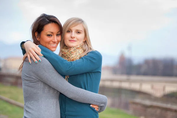 Spanish and Polish Women Embraced — Stock Photo, Image