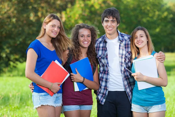 Group of Teenage Students at Park Royalty Free Stock Images