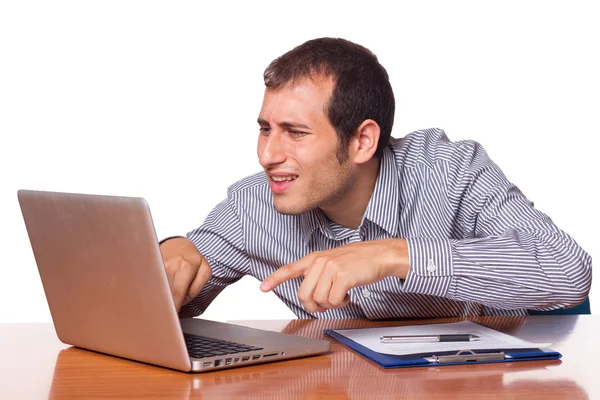 Young Man Working with Computer — Stock Photo, Image