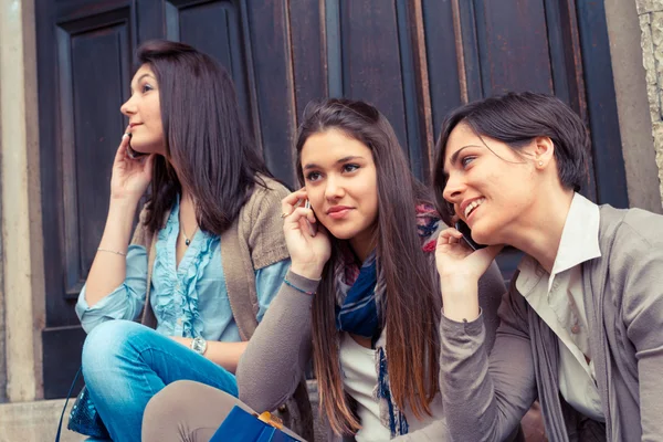 Group of Women Talking on Mobile Phone Royalty Free Stock Photos