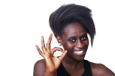 siyah kadın gösteren ok işareti