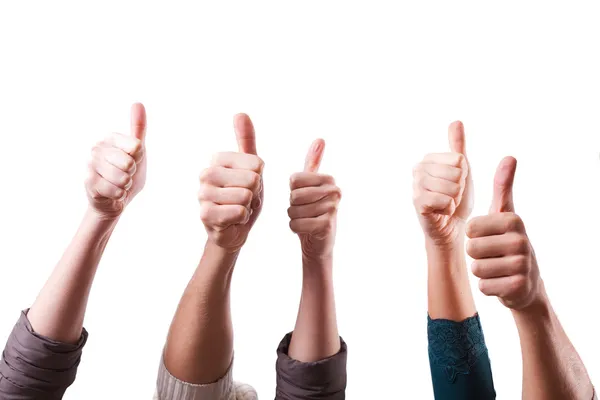 Thumbs up na bílém pozadí — Stock fotografie