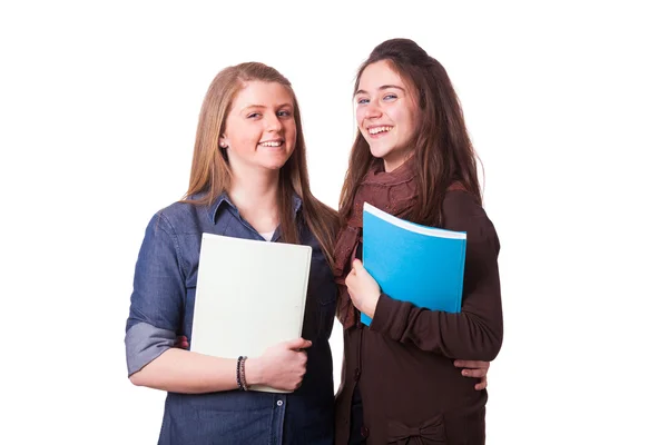 Twee vrouwelijke tiener studenten — Stockfoto