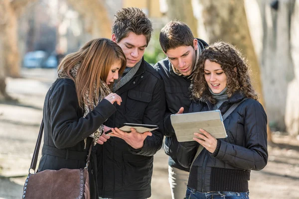Group of Friends with Digital Tablet — Stock Photo, Image