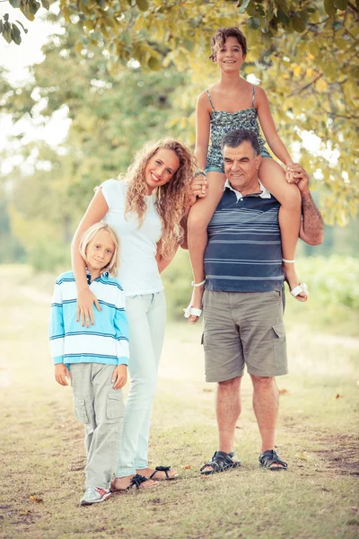 Happy Three Generations Family Outdoor — Stock Photo, Image