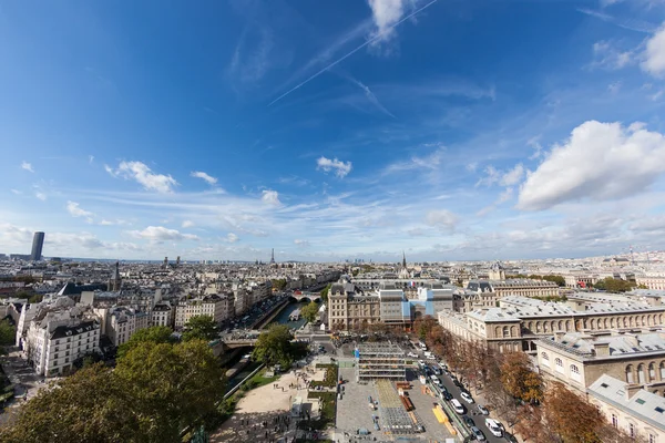 Paris notre dame yukarıdan gördüm — Stok fotoğraf