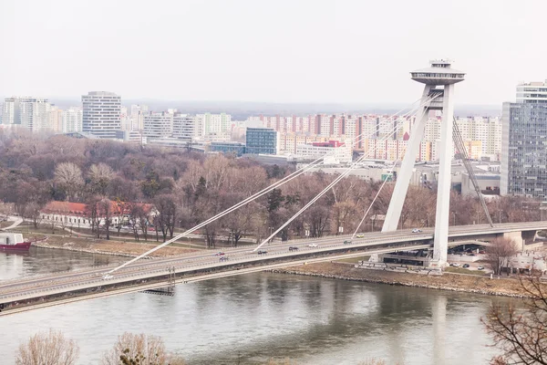 New Futuristic Bridge in Bratislava — Stock Photo, Image