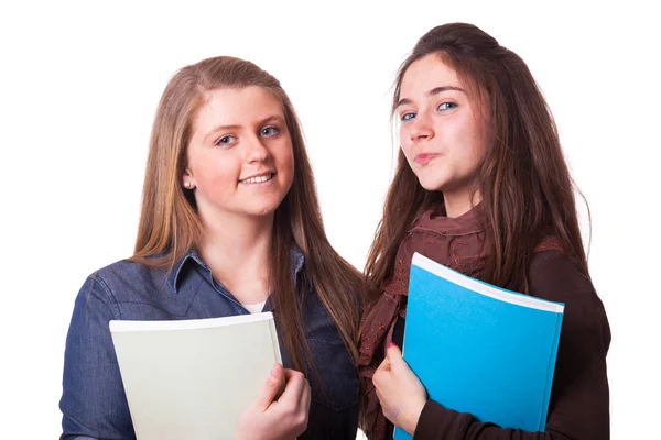 Twee vrouwelijke tiener studenten — Stockfoto