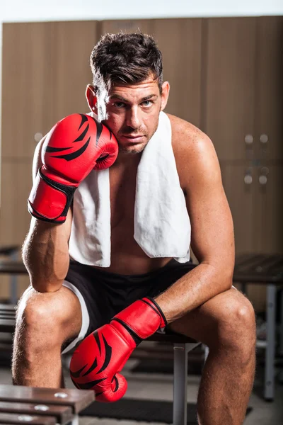 Boxer in the Locker Room — Stock Photo, Image