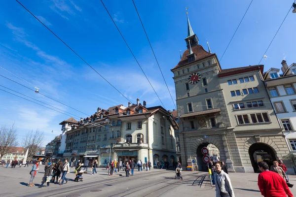 BERN, SWITZERLAND - FEBRUARY 27: in Barenplatz on a Sunny — Stock Photo, Image