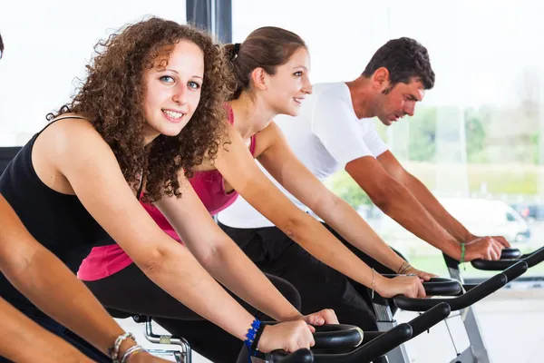 Group of Cycling at Gym Stock Image