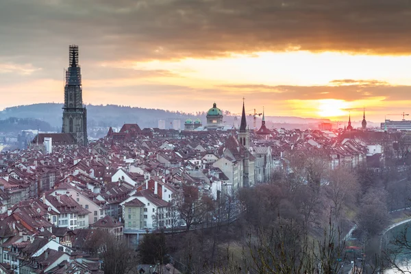 Gün batımı, hdr, Bern — Stok fotoğraf