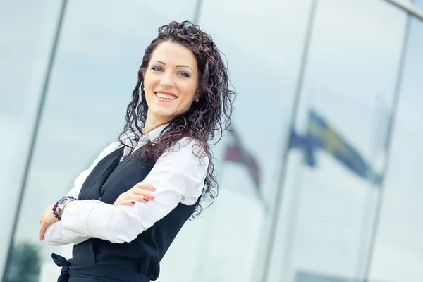 Hermosa joven empresaria retrato — Foto de Stock